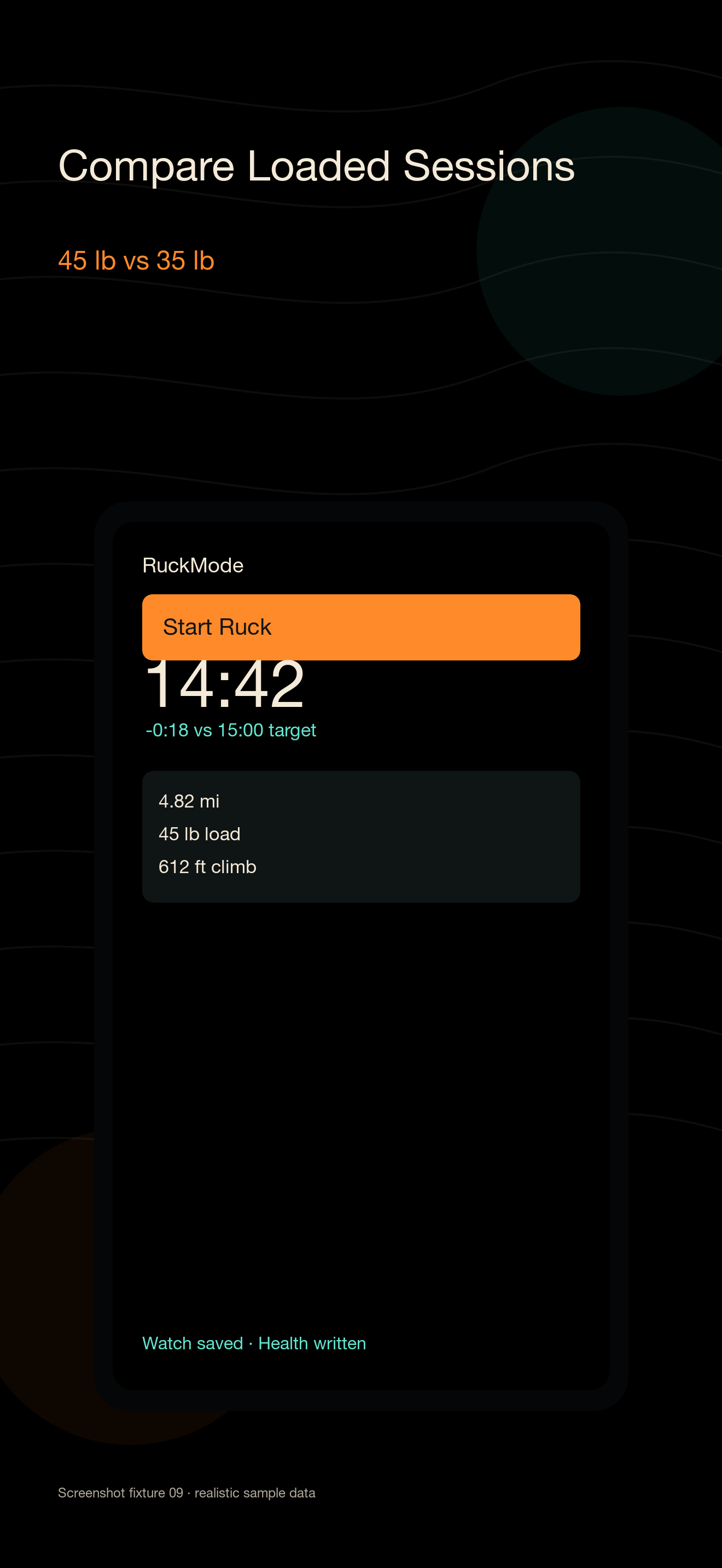 Ruck Mode loaded session comparison App Store screenshot.
