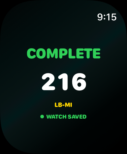 Ruck Mode Apple Watch completed session screenshot